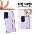 thumbnail image 5 of for Samsung Galaxy Note 20 Ultra Zipper Wallet Case, Premium Lychee Texture PU Leather Double Magnetic Clasp Flip Kickstand Credit Card Slots Shockproof Portable Metal Ring Hook Phone Case,Purple, 5 of 9