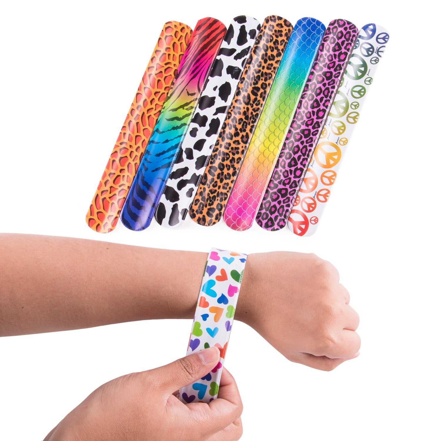 beheart Slap Bands 76 Pcs Snap Bands for Kids Party Bag Pack Bracelets with Colo 