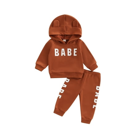 

Domingbub Baby Toddler Boy Clothes Set Long Sleeve Striped Latter Sweatshirt Tops Drawstring Pants 2Pcs Outfits