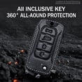 thumbnail image 3 of Key Fob Cover Compatible with Jeep Renegade 2015-2020 Keychain Case Holder Protector,Leather Keychain-black, 3 of 8
