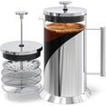 thumbnail image 1 of Cafetera de prensa francesa Cafe Du Chateau de acero inoxidable de 1 litro, 1 of 9