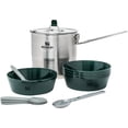 thumbnail image 2 of Stanley Base Camp Cook Set for 4, 21 Pcs Nesting Cookware Made from Stainless Steel & BPA Free Material, Incl Pot, lid, Cutting Board, Spatula, Plates, Spoons, Forks, Stainless Steel, 3.7 QT / 3.5 L, 2 of 7
