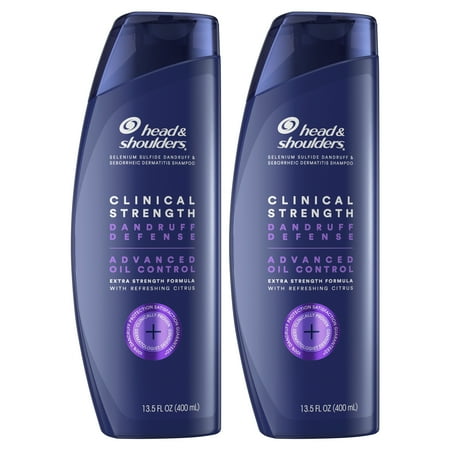 (2 Count) Head Shoulders Clinical Dandruff Shampoo, Oil Control, 13.5 Oz
