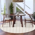 thumbnail image 3 of Simple Line White Round Area Rug 6Ft Washable Circle Rugs for Bathroom Office, Beige Modern Art Geometric Non-Slip Carpet Floor Mats Indoor Outdoor Carpet Runner Aesthetic Home Decor, 3 of 8