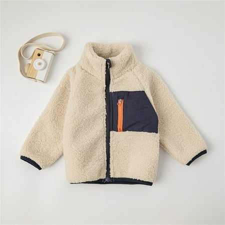 

Child Sweater Toddler Kids Children Infant Baby Boys Girls Long Sleeve Patchwork Fleece Jacket Outer Outfits Clothes Coat