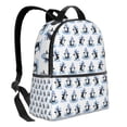 thumbnail image 2 of Lsque Skiing Penguin Funny Pattern Backpack – School Travel Canvas Daypack with Ergonomic Padded Straps, Multiple Compartments & Leather Handle, 2 of 5