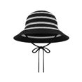 thumbnail image 4 of WHEANG Straw Hats for Women Fashion Striped Bucket Hat Breathable Hollow Knit Light Outdoor Travel Beach Hats for Women Large Head Wide Brim Sun Hats for Women Black, 4 of 5