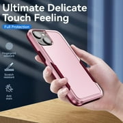 Entronix 2-in-1 Rugged Case Compatible with iPhone 15 Plus with Screen Protector, Pink