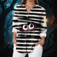 thumbnail image 2 of Godom Button Down Shirts for Women V Neck Funny Halloween Graphic Long Sleeve Tops Fall Blouse, 2 of 5