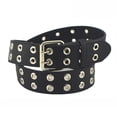 thumbnail image 6 of Douhoow PU Leather Adjustable Double Grommet Belt Rock Waist Strap Punk Style Belt, 6 of 6