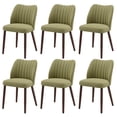 thumbnail image 5 of EOP Upholstered Dining Chairs Set of 6, Farmhouse Fabric Kitchen Chairs with Solid Wood Legs, Modern Restaurant & Cafe Side Chairs for Home Dining Room, Green, 5 of 9