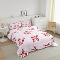 thumbnail image 3 of Erosebridal Lips Bowknot Comforter Sets Queen Size,Pink Red Bedding Queen Comforter Set,Kawaii Bow Bedding Sets Queen with Comforter,Breathable Teenager Bedroom Decor,Reversible,3 Pieces, 3 of 8