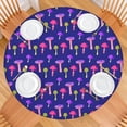 thumbnail image 2 of Colorful Mushroom Assortment Dark Blue Pattern Round Fitted Tablecloth with Elastic Edge,Dining Table Cover Waterproof,Outdoor Round Tablecloth for Camping,Dining,Indoor and Outdoor, 2 of 7