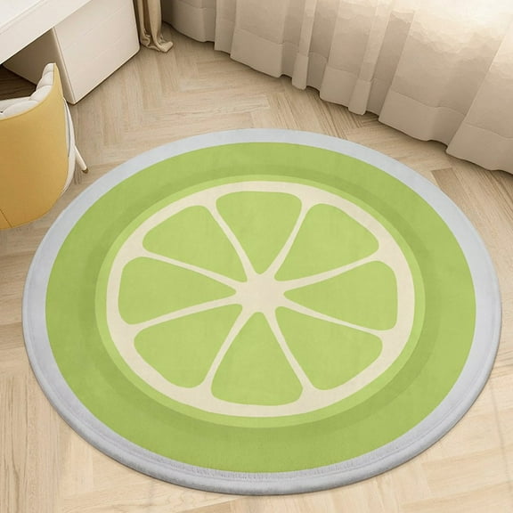 Colorful Fruit Pattern Round Area Rugs for Bedroom Living Room, 3FT Soft Indoor Circle Carpets, Carpet Home Decor Floor Mat