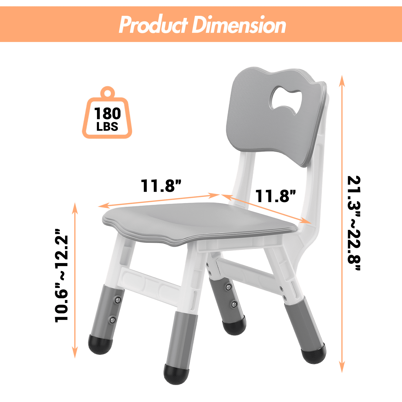 Kids Chair Set of 2 with Height Adjustable Chair, Plastic Toddler Chairs for Children Boys Girls, Kids Hammock Chair, Booster Chairs for Toddlers