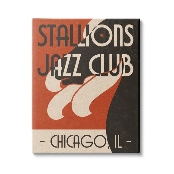 Stupell Industries Stallions Jazz Club Retro Abstract Horse Chicago Illinois, 36 x 48, Design by Daphne Polselli