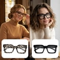 thumbnail image 4 of Boyscolos Fashion Square Glasses Set Full Rim PC Frame & Lens, Daily Wear Eyewear for Work and Casual Outfits Ideal for Students Champagne One Size, 4 of 5