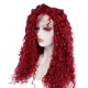 thumbnail image 2 of Diadema de Fibra Química a la Moda para Mujer Color Vino Tinto con Abertura Lateral y Cabello Largo y Rizado, 2 of 10