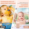 thumbnail image 6 of Sili Monster Baby Silicone Feeding Set Straw Sippy Cup Suction Plate Bowl Utensils Bib Snack Cup - Apricot, 6 of 7