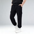 thumbnail image 3 of DJDLJWCJ Boys Cargo Sweatpants 10-12 Kids Straight Leg Elastic Waist Athletic Pants Pull On Casual Pants Black Size 12, 3 of 8