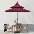 thumbnail image 3 of Maypex Outdoor Patio Umbrella 9 Ft Pagoda with Crank, No Tilt, Burgundy, 3 of 6