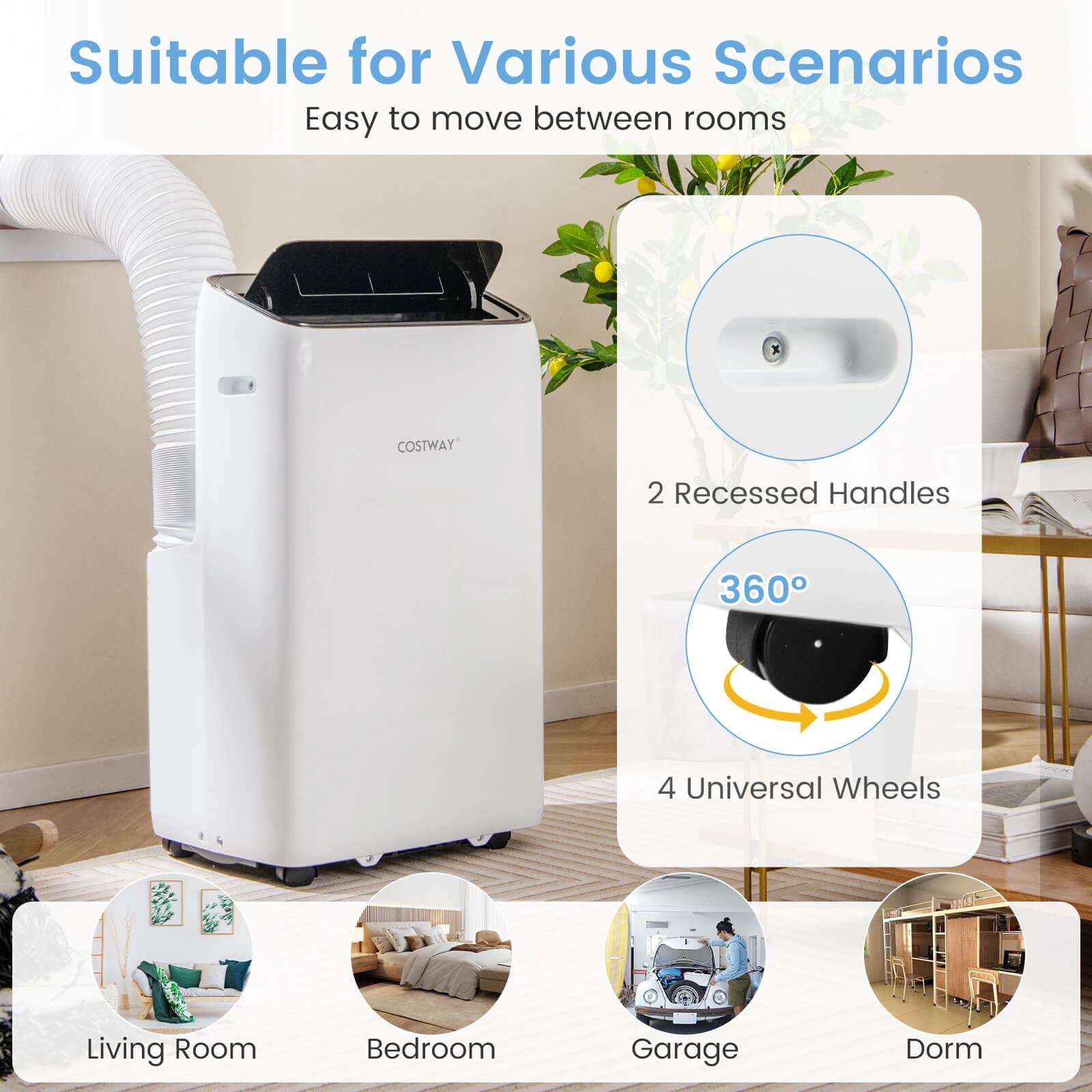 Costway 14000 BTU Inverter Portable Air Conditioner with APP Voice & Remote Control