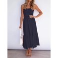 thumbnail image 3 of SURJDE Women's Summer Bohemian Floral Printed Strapless Beach Party Long Maxi Dress, 3 of 7