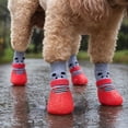 thumbnail image 5 of 4Pcs Pet Rain Boots with Silicone Non-Socks for Dogs and Cats, Dog Paw Protector with Adjustable Straps, Anti-Slip Paw Protectors, Waterproof Rain Winter Snow Dog Boots Indoor Outdoor, 5 of 6
