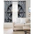 thumbnail image 2 of Grey Rudder Coastal Blackout Curtains for Bedroom Living Room Darkening Curtains 63 Inches Long Summer Nautical Beach Retro Window Curtain 2 Panels Set Window Treatment Grommet Drapes 42"x63", 2 of 9