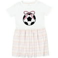 thumbnail image 3 of Inktastic Girls Soccer Ball Coquette Bow Girls Toddler Dress, 3 of 5