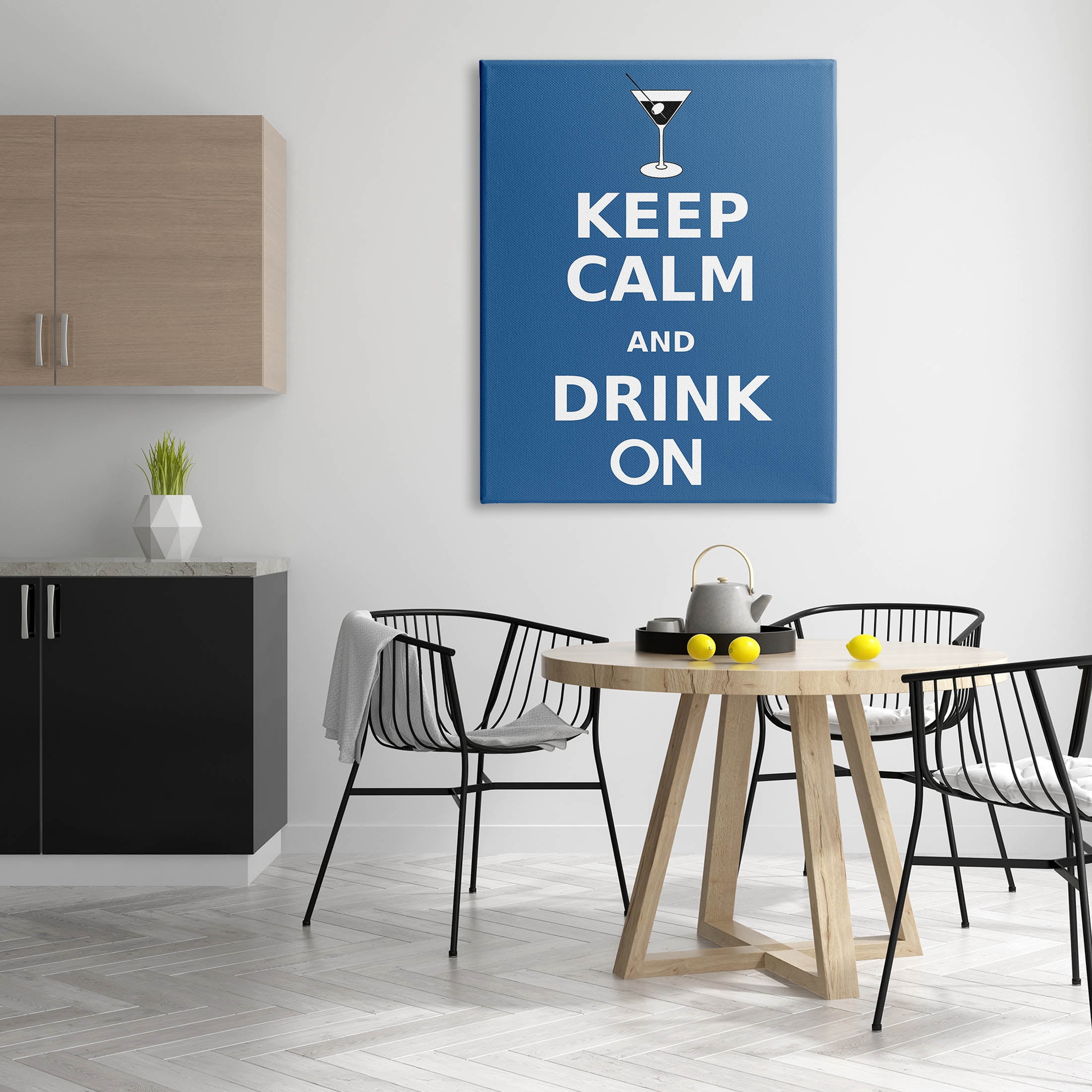 Keep Calm & Drink On Martini Food & Beverage Graphic Art Gallery Wrapped Canvas Print Wall Art
