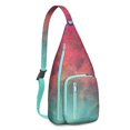 thumbnail image 1 of Universe Shoulder Backpack - Cosmic Star Field Pattern with Glow-in-the-Dark Details, Lightweight Anti-Theft Daypack, 1 of 4