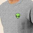 thumbnail image 5 of Dalix Alien Embroidered Fleece Crewneck Long Sleeve Sweatshirt Mens in Athletic Heather S Small, 5 of 5
