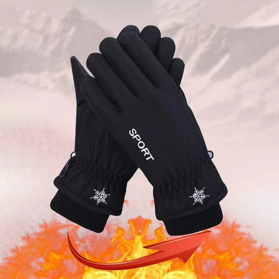 Gloves for Men To Keep Warm In Winter Plush and Thick Windproof and Snowproof Gloves for Men and Women Cycling Sports Couples Skiing Cotton Gloves Wrist Brace