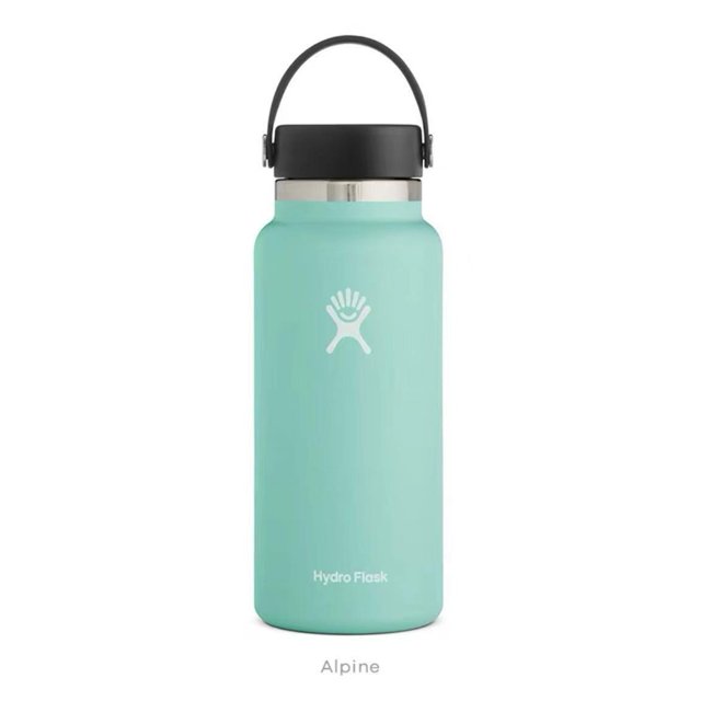 Hydro Flask Stainless Steel Wide Slip Bottle With Straw Cap, 40 Oz, Medium