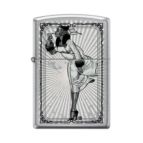 Zippo Lighter - Personalized Customize Message Engrave on Backside for Zippo Brand Design Logo Lighter (Vintage Poster Windy Varga Girl Z5099)