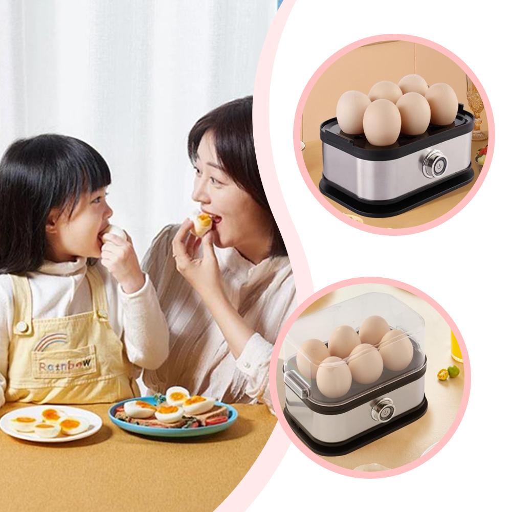 Electric Egg Cooker 6-Capacity, Auto Shut-Off Egg Boiler with Steam Poacher & Omelet Function for Home, Dorm, Office