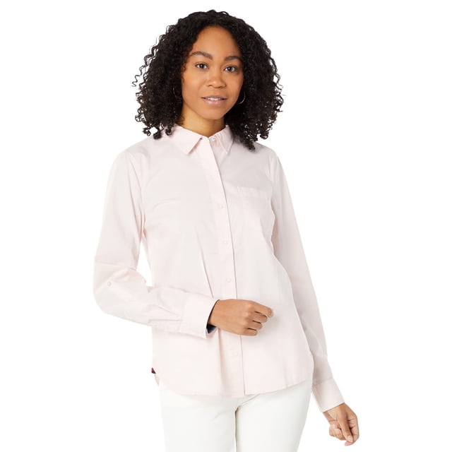 Camisa Tommy Hilfiger Solid Roll Tab Ballerina Pink para mujer