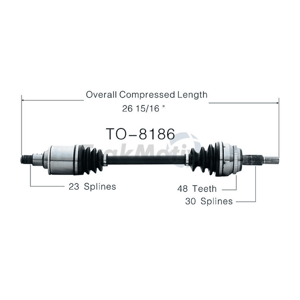 TrakMotive Front Driver Side CV Axle CV Joint Shaft Assembly For Toyota