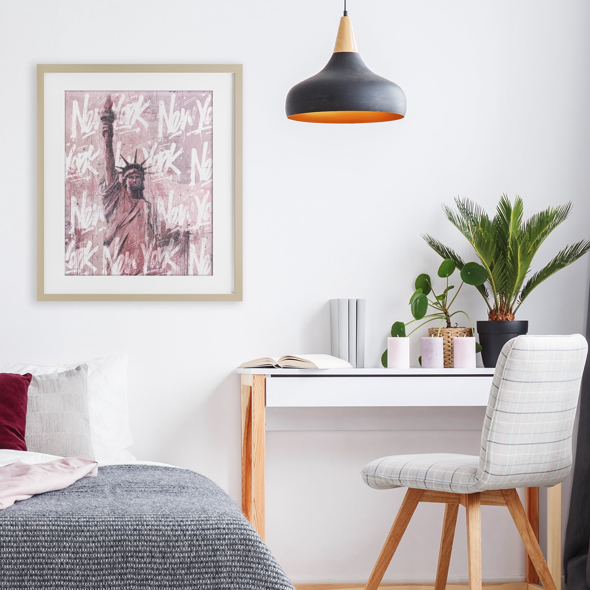 Stupell Industries Sparkle Of The City Statue Birch Framed Print Under Glass, design by Svetlana Aleynikova