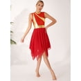 thumbnail image 3 of Doomiva Women's Praise Dance Dress Irregular Hem Lyrical Worship Dance Overlay Tunic Red XXL, 3 of 7