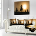 thumbnail image 3 of Designart Bright Sunrise Tree Silhouette - Landscape Printed Throw Pillow - 16x16, 3 of 5