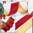 thumbnail image 4 of 1 Roll 10 Yards Red Single Face Velvet Ribbon 2-1/2 inch Wide Christmas Velvet Ribbon Woven Velvet Trim Soft Satin Ribbon for Christmas Tree Wedding Decor Bow Making Gift Wrapping, 4 of 6