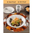 thumbnail image 3 of 13 Inch Round Placemats Set of 6, White Pumpkin Fall Non Slip Heat Insulation PP Table Mats, Thanksgiving Maple Leaves Farmhouse Washable Place Mats for Kitchen Dining Party Table Decor, 3 of 7