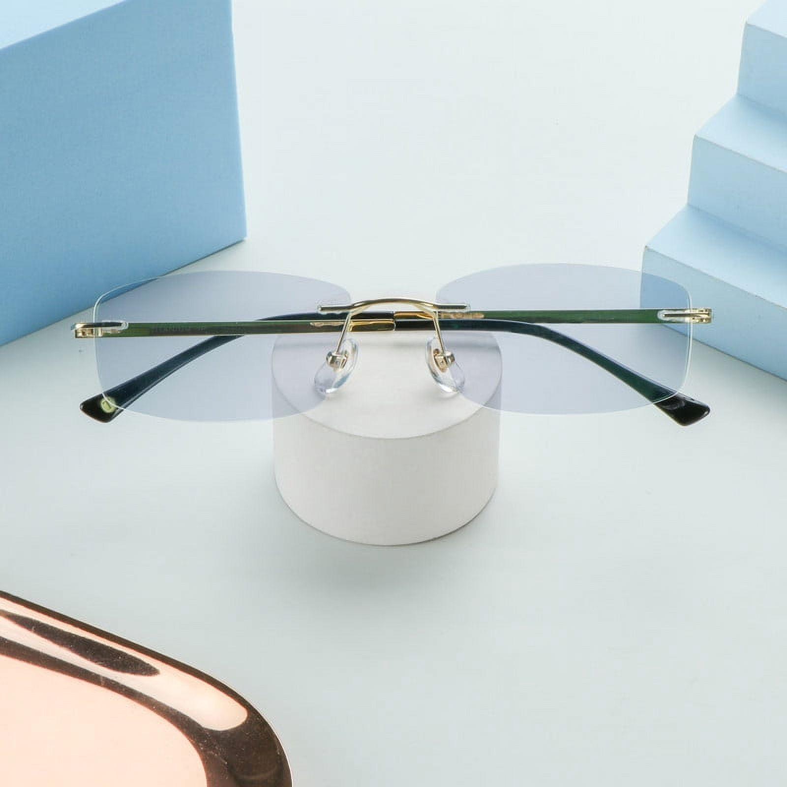 LifeArt Pure Titanium Frame Glasses/Blue Light Blocking Reading Glasses, Reduce Eyestrain, Stylish for Men and Women(Gold,No Magnification)