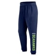 thumbnail image 2 of Men's Fanatics Navy Seattle Seahawks Big & Tall Chop Block Lounge Pants, 2 of 3