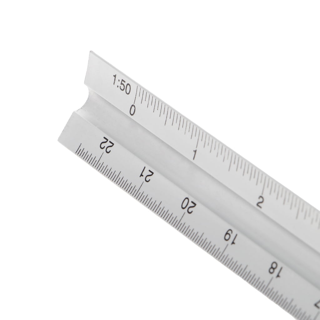 30cm 12 Inch Tri Scale Aluminium Metal Ruler Architect Engineers Rule Techn V7X0 