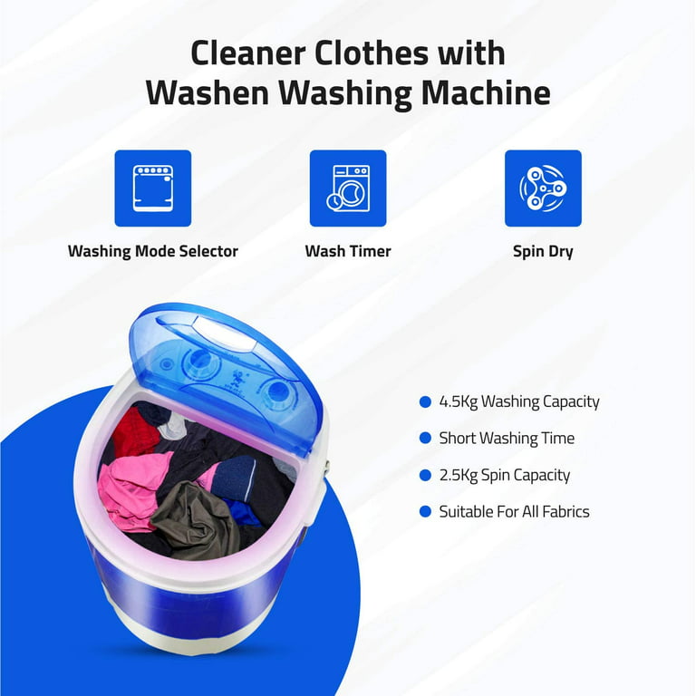 DENSORS Portable Single Tub Washer - The Laundry Alternative - Washing  Capacity Less Than 1.2Kg - Portable Clothes Washer For Small Clothes Like  Socks, Undergarments Etc - Travel Washing Machine 