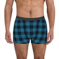thumbnail image 1 of Fotbe Blue Black Plaid Calzoncillos Tipo Boxer con Bolsa de Soporte Total para Hombre, X-Temp Fresco, Transpirable y de Secado Rápido-Small, 1 of 5