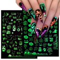 thumbnail image 1 of Pegatinas de uñas de Halloween 3D luminosas para uñas de Halloween, autoadhesivas, suministros de arte de uñas, calcomanías, diseños de arte de uñas de Halloween, calavera, fantasma, calabaza, araña,, 1 of 5